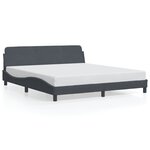 vidaXL Cadre de lit sans matelas gris foncé 180x200 cm velours