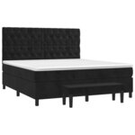 vidaXL Sommier à lattes de lit et matelas Noir 160x200 cm Velours
