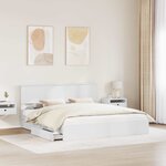 vidaXL Lit de Rangement Blanc 180 x 200 cm Bois d'ingénierie
