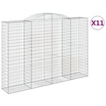 vidaXL Paniers à gabions arqués 11 Pièces 300x50x200/220 cm Fer galvanisé