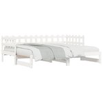 vidaXL Lit coulissant sans matelas blanc 2x(80x200) cm Bois massif