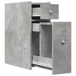 vidaXL Armoire de salle de bain étroite avec roulettes gris béton