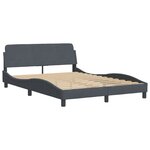 vidaXL Cadre de lit avec lumières LED gris foncé 140x190 cm velours