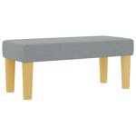 vidaXL Lit à ressorts avec matelas & banc Gris clair 90x190 cm tissu