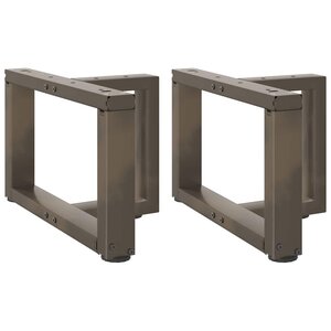 vidaXL Pieds de table basse en T  2 pièces  noir  40 x 25 x (30-31) cm  acier
