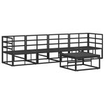 vidaXL Ensemble de canapé de jardin avec coussin 5 Pièces Noir Aluminium