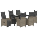 vidaXL Ensemble de salle à manger pour jardin 7 Pièces Gris Poly rotin