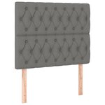 vidaXL Sommier à lattes de lit avec matelas Gris foncé 90x200 cm Tissu