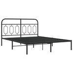 vidaXL Cadre de lit métal sans matelas avec tête de lit noir 150x200cm