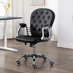 vidaXL Chaise de bureau pivotante Noir Similicuir