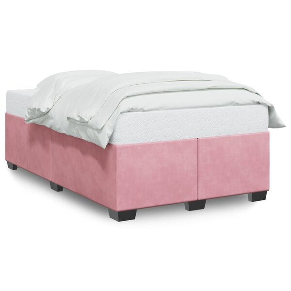 vidaXL Cadre de lit rose 120x190 cm velours