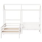 vidaXL Ensemble de lit et de banc avec toit 80x200 cm bois massif pin