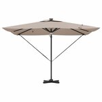 vidaXL Parasol Roma Taupe 286 x 285 x 270 cm Aluminium  Polyester