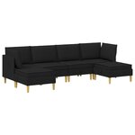 vidaXL Canapé modulaire avec rangement 6 Pièces Noir Tissu