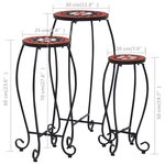vidaXL Tables mosaïque 3 Pièces Terre cuite et blanc Céramique