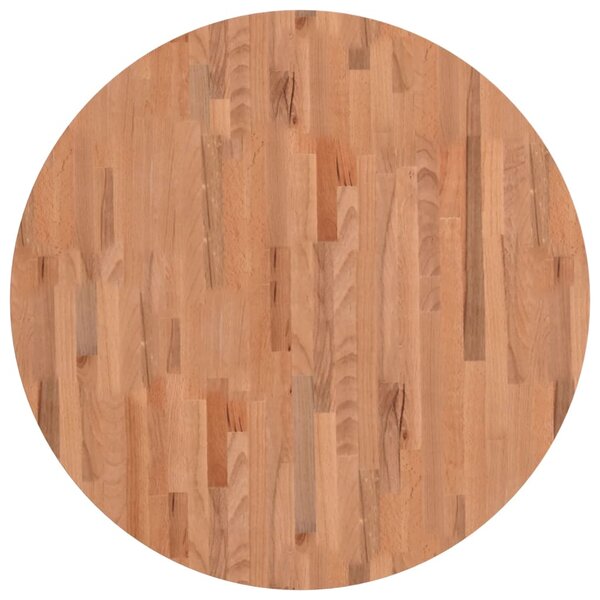 vidaXL Dessus de table Ø90x4 cm rond bois massif de hêtre