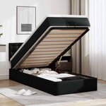 VidaXL Cadre de lit ottoman avec matelas noir 90x200 cm similicuir