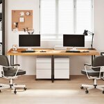 vidaXL Dessus de bureau marron clair bois chêne massif rectangulaire