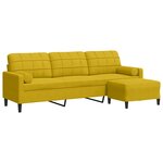 vidaXL Canapé à 3 places avec repose-pied jaune 210 cm velours