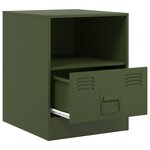 vidaXL Table de chevet vert olive 34 5x39x44 cm acier