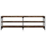 vidaXL Meuble TV chêne fumé 160x30x50 cm bois d'ingénierie