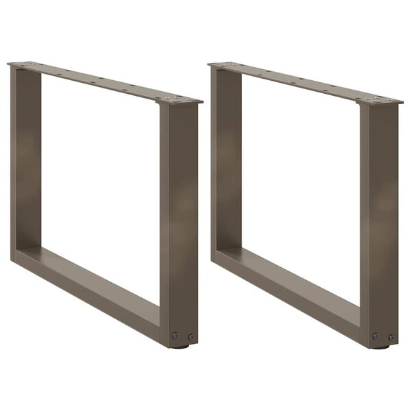 vidaXL Pieds de table basse en U  2 pièces  acier naturel  70 x (42-43) cm