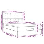 VidaXL Cadre de lit ottoman et matelas gris clair 140x190 cm tissu
