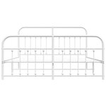 vidaXL Cadre de lit métal sans matelas et pied de lit blanc 180x200 cm