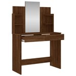 vidaXL Coiffeuse avec miroir chêne marron 96x39x142 cm