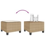 vidaXL Ensemble de bistro 3 Pièces avec coussins beige résine tressée