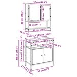vidaXL Ensemble de mobilier de salle de bain avec stockage 2 Pièces Noir