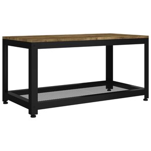 vidaXL Table basse Marron foncé et noir 90x45x45 cm MDF et fer