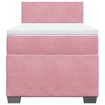 vidaXL Sommier à lattes de lit avec matelas Rose 100x200 cm Velours