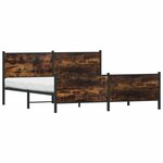 vidaXL Cadre de lit en métal sans matelas chêne fumé 180x200 cm