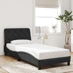 vidaXL Cadre de lit avec lumières LED noir 90x190 cm velours