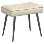 vidaXL Chaise de relaxation avec tabouret crème velours