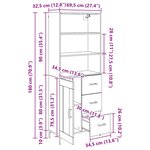 vidaXL Haut Armoire avec tiroir Chêne artisanal 69 5 x 34 x 180 cm