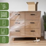Pack and Move - Lot de 2 Film Etirable - Poignée - Petit Format Film Emballage Transparent - 150 m - Film Support Palette  Valise  Ordinateur - Protection Meuble Déménagement