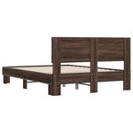 vidaXL Cadre de lit chêne marron 120x190 cm bois d'ingénierie et métal