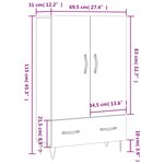 vidaXL Buffet haut sonoma gris 69 5x31x115 cm bois d'ingénierie