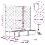 vidaXL Pots de jardin Gris 120 x 40 x 126 cm Acier
