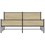 vidaXL Cadre de lit en métal sans matelas chêne sonoma 160x200 cm