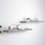 vidaXL Étagères murales flottantes 2 Pièces gris 90x23 5x3 8 cm MDF