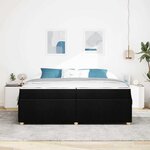 vidaXL Cadre de lit avec matelas Noir 200 x 200 cm tissu