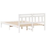 vidaXL Cadre de lit avec tête de lit Blanc Bois de pin