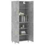 vidaXL Buffet haut Gris béton 69 5x34x180 cm Bois d'ingénierie