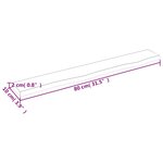 vidaXL Étagère murale marron clair 80x10x2 cm bois chêne massif traité
