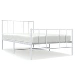 vidaXL Cadre de lit métal avec tête de lit/pied de lit blanc 75x190 cm