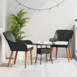 vidaXL Chaise de jardin 2 pc Noir polyrotin