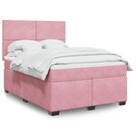 vidaXL Sommier à lattes de lit avec matelas Rose 160x200 cm Velours